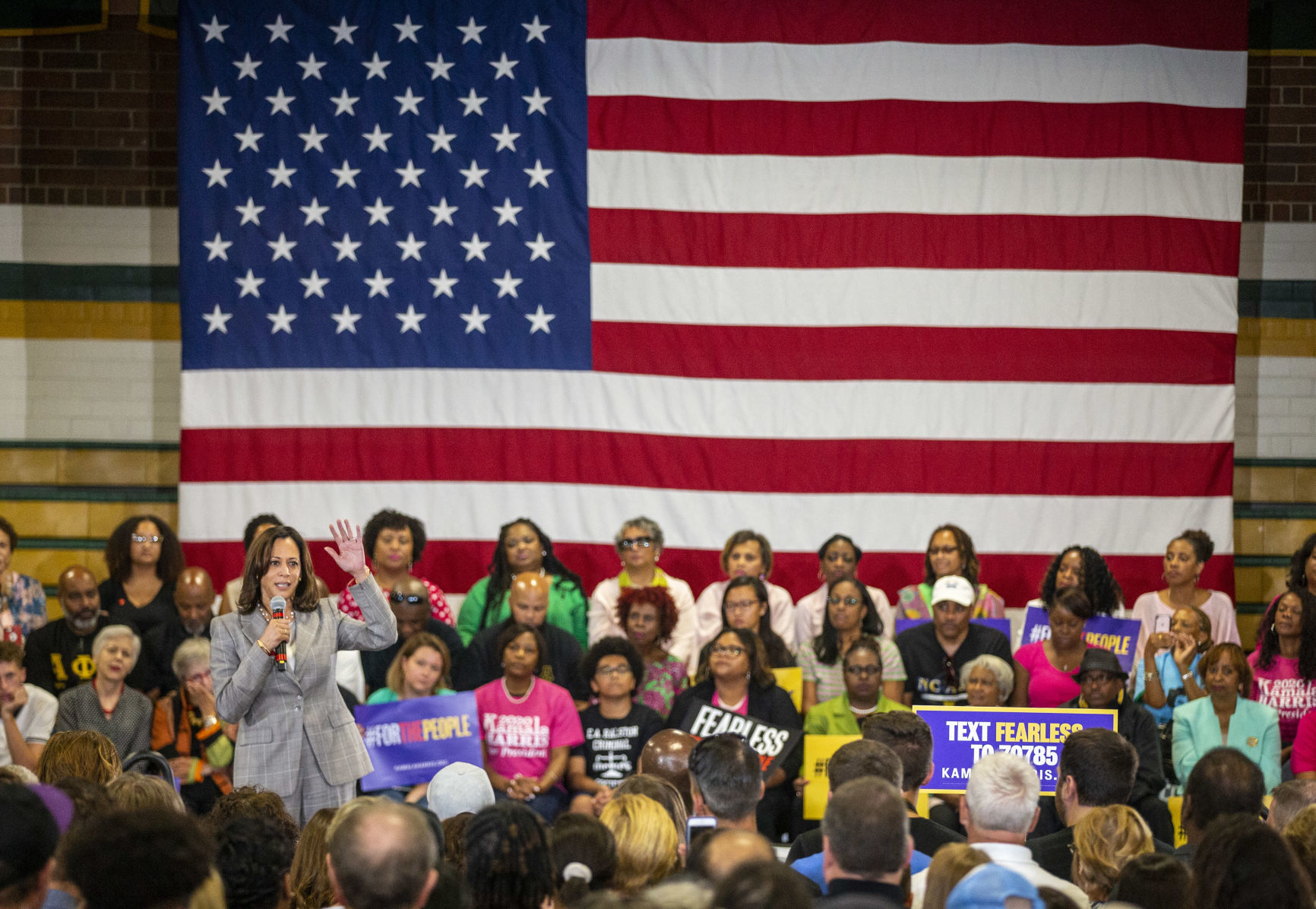 Kamala Harris campaigns in Greensboro